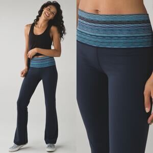 Lululemon Groove Flare Pant III Inkwell Navy Space Dye Twist Naval Blue Peacock